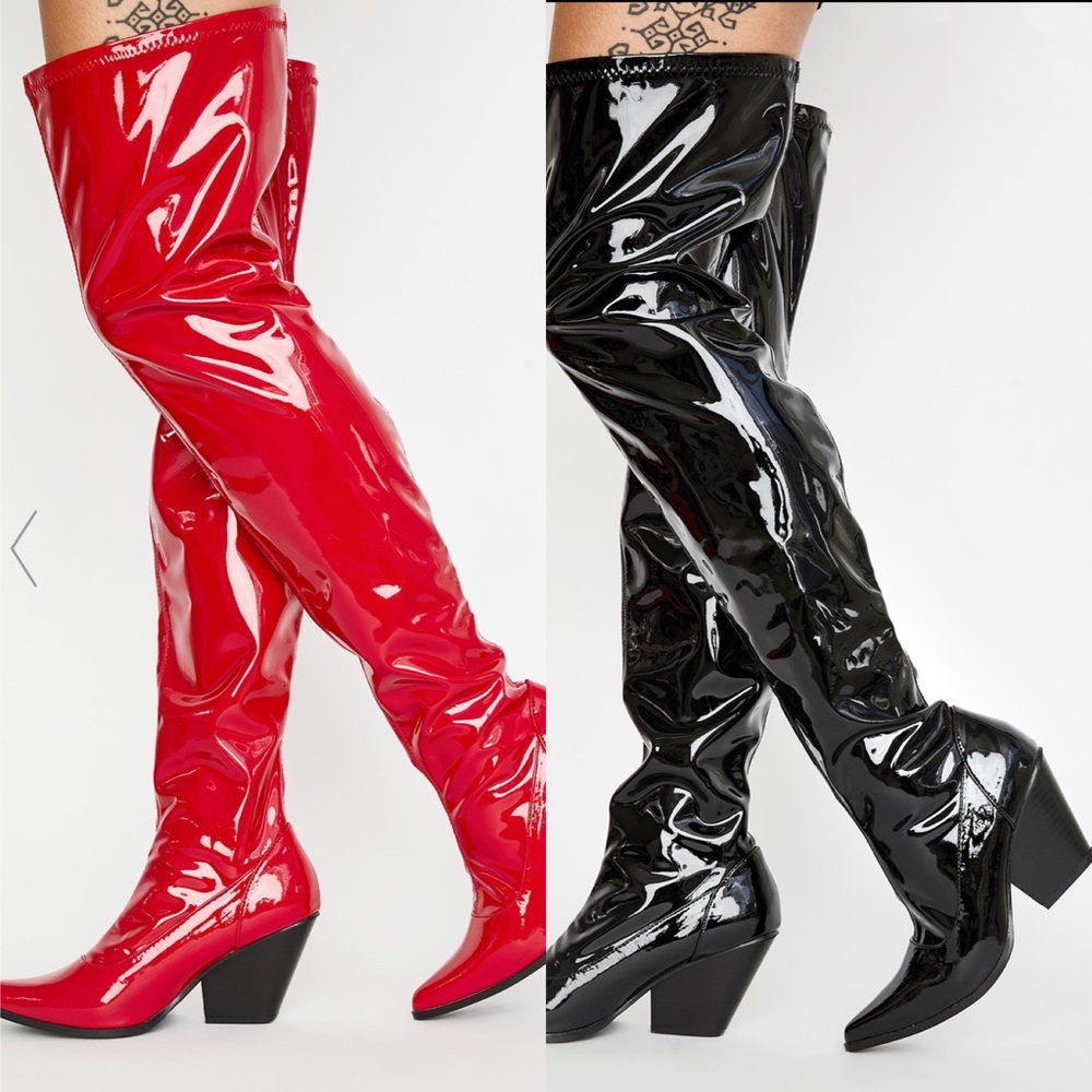 Harley Quinn vinyl Dollskill boots BNIB